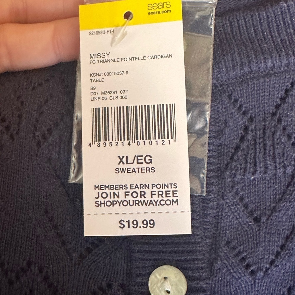 Blue Button-Up Cardigan - Picture 3 of 6